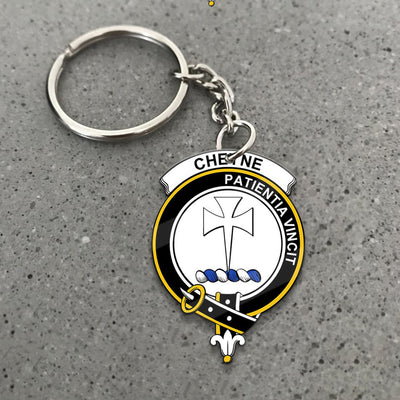 Clan Cheyne Tartan Crest Keychain