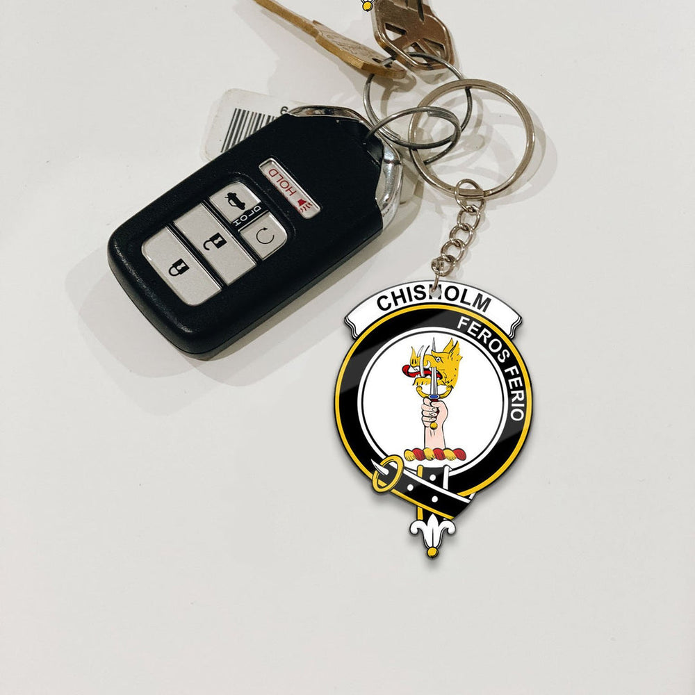 Clan Chisholm Tartan Crest Keychain RY40 Clan Chisholm Tartan Today