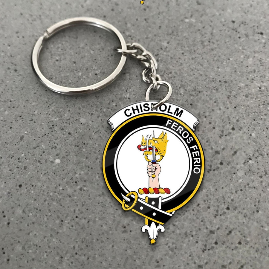 Clan Chisholm Tartan Crest Keychain RY40 Clan Chisholm Tartan Today