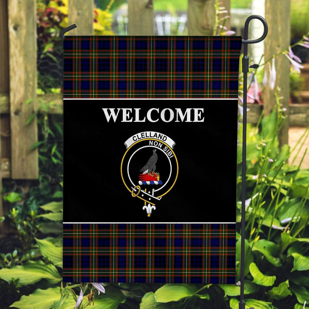 Clan Clelland Tartan Crest Black Garden Flag TN22 Clan Clelland Tartan Today