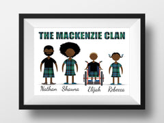 Scottish Clan Family Portrait – Personalized Canvas or Poster (Printed in the USA)