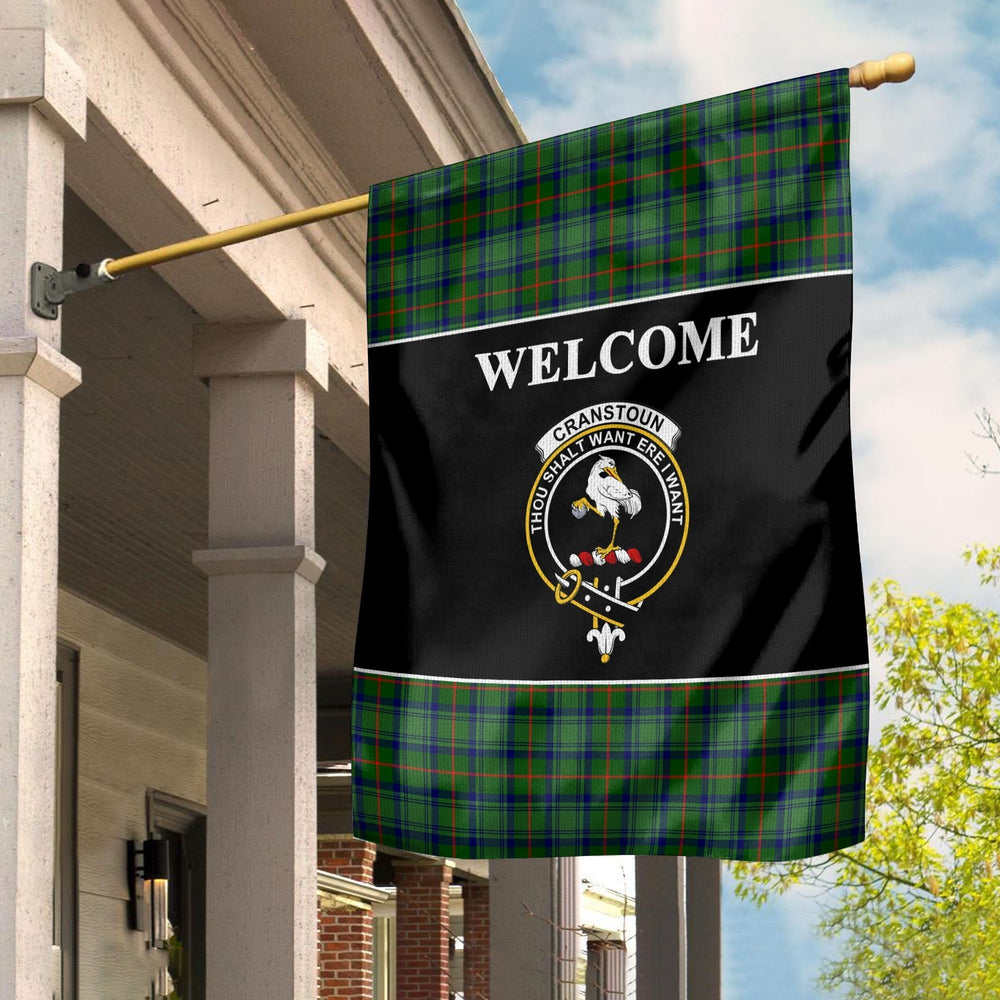 Clan Cranstoun Tartan Crest Black Garden Flag CS84 Clan Cranstoun Tartan Today