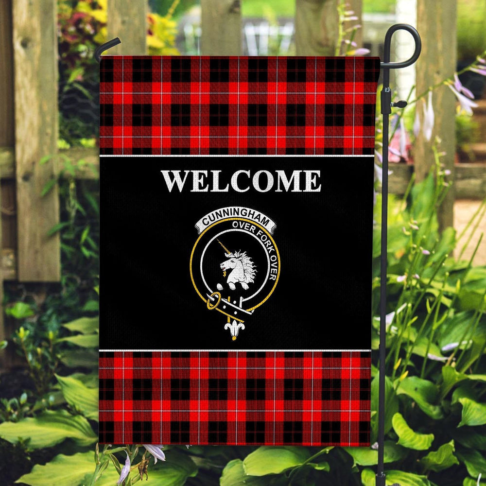 Clan Cunningham Tartan Crest Black Garden Flag CG90 Clan Cunningham Tartan Today