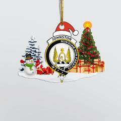 Clan Johnston Crest Tartan Acrylic Christmas Ornament MA72 Johnston Tartan Tartan Christmas