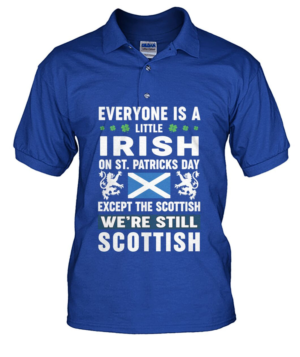Clan Irish on St Patrick's Day Except Scottish Polo Shirt BK54 Irish on St Patrick's Day Except Scottish Tartan Polo