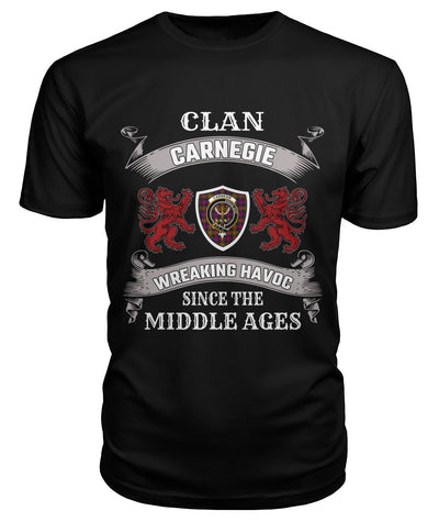 Clan Carnegie Family Tartan 2D T-shirt
