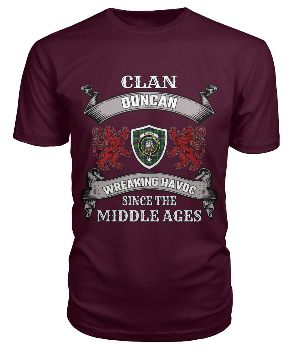 Clan Duncan Family Tartan 2D T-shirtTJ28 Duncan Tartan 2D T-shirt Tartan T-Shirt Maroon S Duncan Tartan 2D T-shirt
