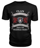 Clan Joss Family Tartan 2D T-ShirtJH35 Joss Tartan 2D T-Shirt Tartan T-Shirt Black S Joss Tartan 2D T-Shirt