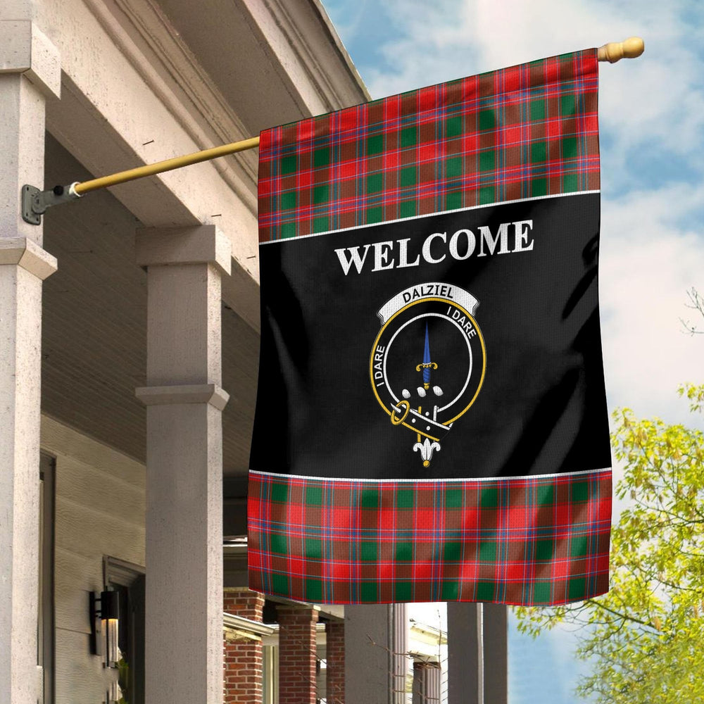 Clan Dalziel Tartan Crest Black Garden Flag HH99 Clan Dalziel Tartan Today