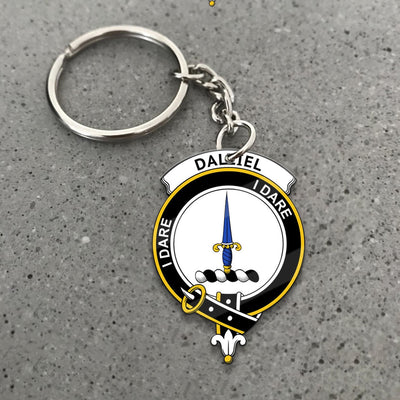 Clan Dalziel Tartan Crest Keychain