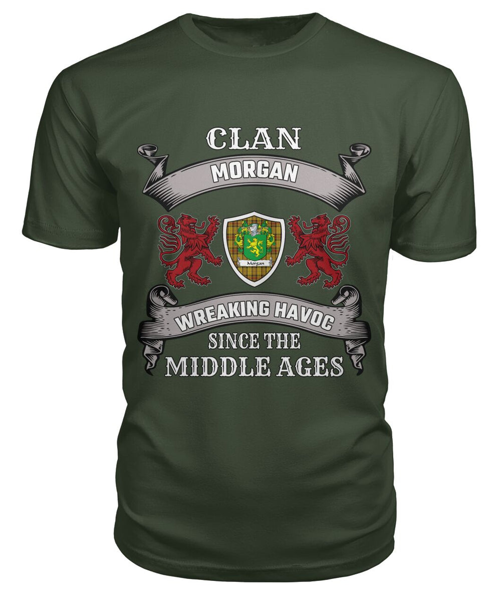 Clan Morgan Tartan 2D T-ShirtJF45 Morgan Tartan 2D T-Shirt Tartan T-Shirt City Green S Morgan Tartan 2D T-Shirt