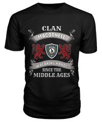Clan MacDonell Family Tartan 2D T-shirt GW80 MacDonell Tartan Clan Tartan T-Shirt Black S MacDonell Tartan Clan