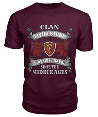 Clan Livingstone Family Tartan 2D T-shirt LB12 Livingstone Tartan Clan Tartan T-Shirt Maroon S Livingstone Tartan Clan