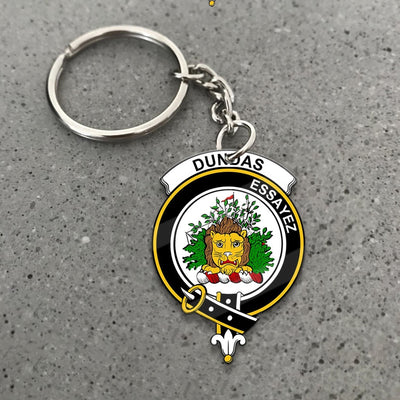 Clan Dundas Tartan Crest Keychain