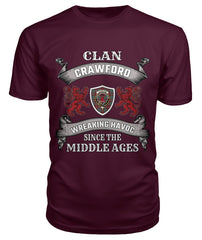 Clan Crawford Family Tartan 2D T-shirt AP72 Crawford Tartan Clan Tartan T-Shirt Maroon S Crawford Tartan Clan