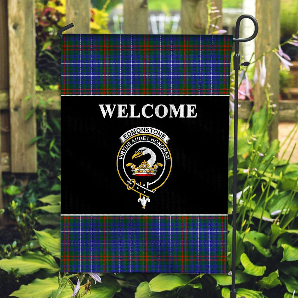 Clan Edmonstone (of Duntreath) Tartan Crest Black Garden Flag AW55 Clan Edmonstone Tartan Today