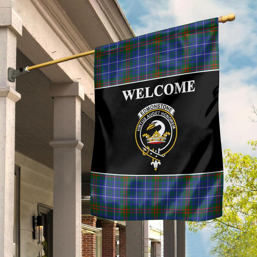 Clan Edmonstone (of Duntreath) Tartan Crest Black Garden Flag AW55 Clan Edmonstone Tartan Today