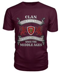 Clan Grant Family Tartan 2D T-shirt HW74 Grant Tartan Clan Tartan T-Shirt Maroon S Grant Tartan Clan