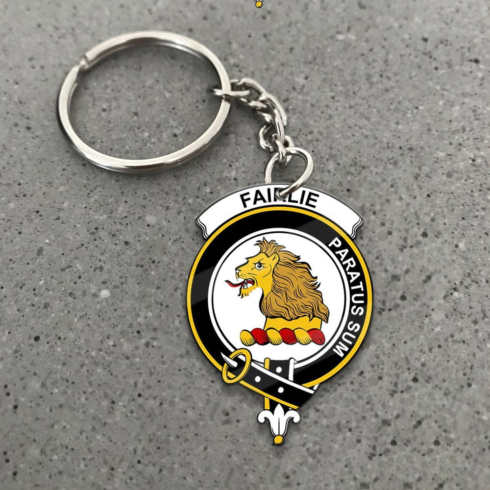 Clan Fairlie Tartan Crest Keychain GU10 Clan Fairlie Tartan Today