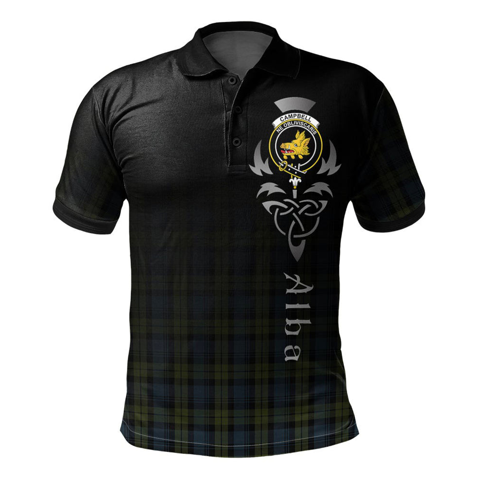 Clan Campbell Tartan Polo Shirt - Alba Celtic Style RK80 Campbell Tartan Tartan Polo