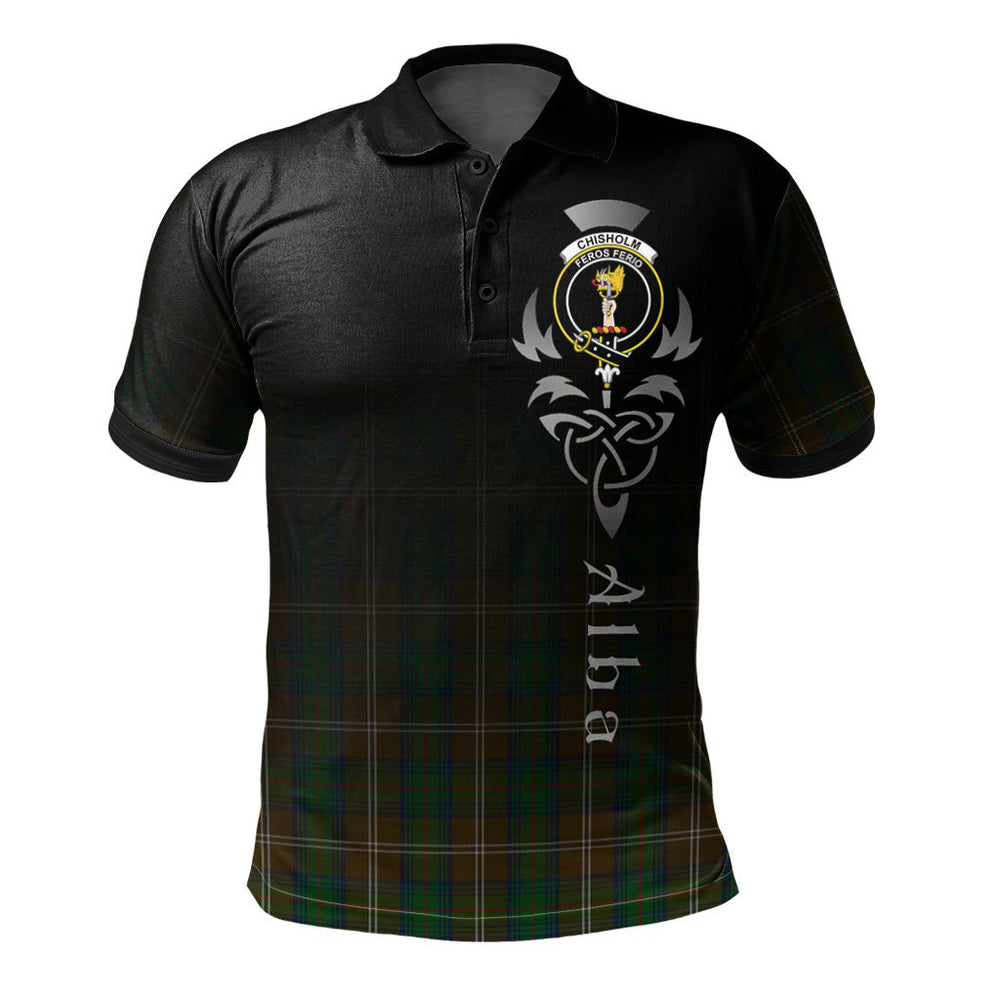 Clan Chisholm Hunting Tartan Polo Shirt - Alba Celtic Style SM50 Chisholm Hunting Tartan Tartan Polo