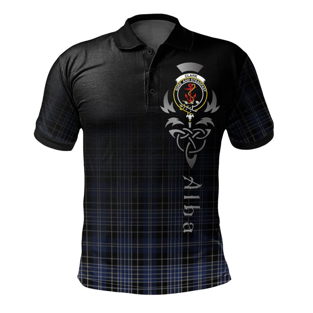 Clan Clark 02 Tartan Polo Shirt - Alba Celtic Style JM31 Clark 02 Tartan Tartan Polo