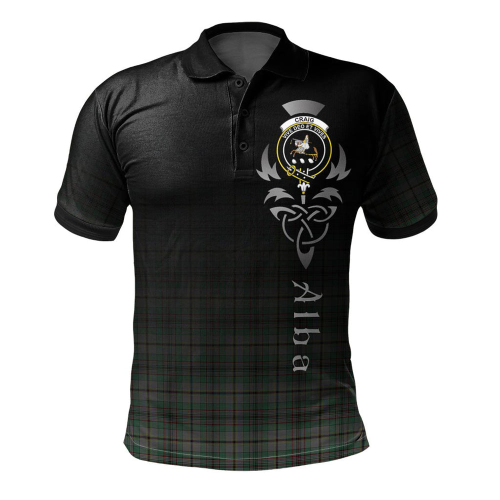 Clan Craig Tartan Polo Shirt - Alba Celtic Style IC88 Craig Tartan Tartan Polo
