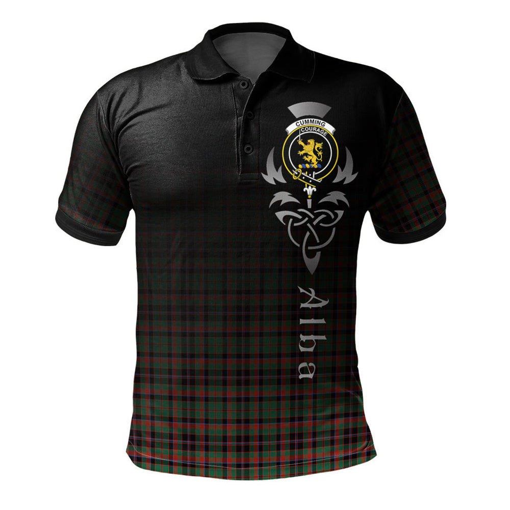 Clan Cumming Hunting Ancient Tartan Polo Shirt - Alba Celtic Style AD99 Cumming Hunting Ancient Tartan Tartan Polo