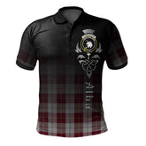 Clan Cunningham Dress Burgundy (Dance) Tartan Polo Shirt - Alba Celtic Style PF72 Cunningham Dress Burgundy (Dance) Tartan Tartan Polo