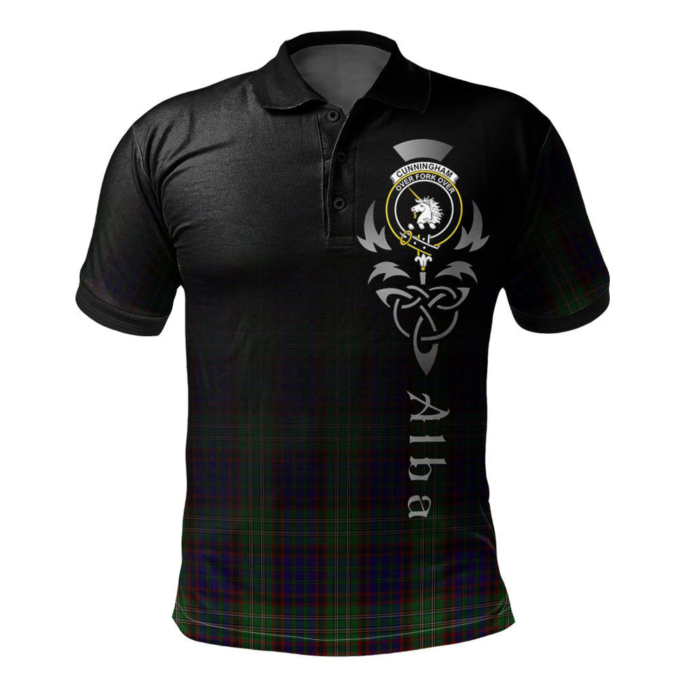 Clan Cunningham Hunting Tartan Polo Shirt - Alba Celtic Style TW48 Cunningham Hunting Tartan Tartan Polo