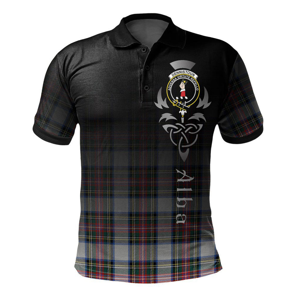 Clan Dennistoun Tartan Polo Shirt - Alba Celtic Style OS52 Dennistoun Tartan Tartan Polo