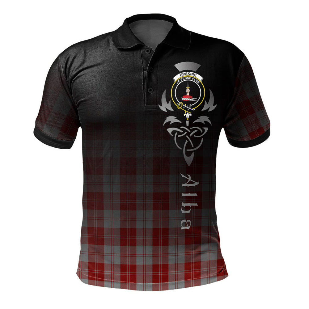 Clan Erskine Red Tartan Polo Shirt - Alba Celtic Style YZ33 Erskine Red Tartan Tartan Polo