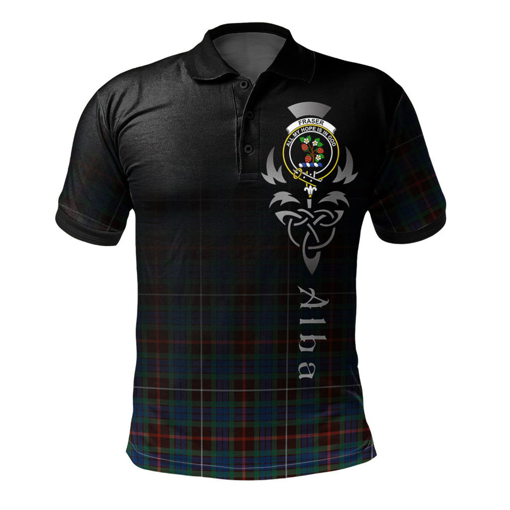 Clan Fraser Hunting Ancient Tartan Polo Shirt - Alba Celtic Style ER81 Fraser Hunting Ancient Tartan Tartan Polo