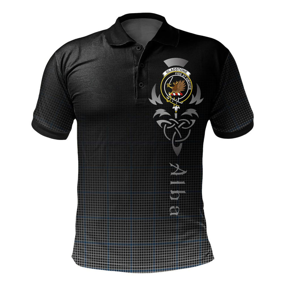 Clan Gladstone Tartan Polo Shirt - Alba Celtic Style TH40 Gladstone Tartan Tartan Polo