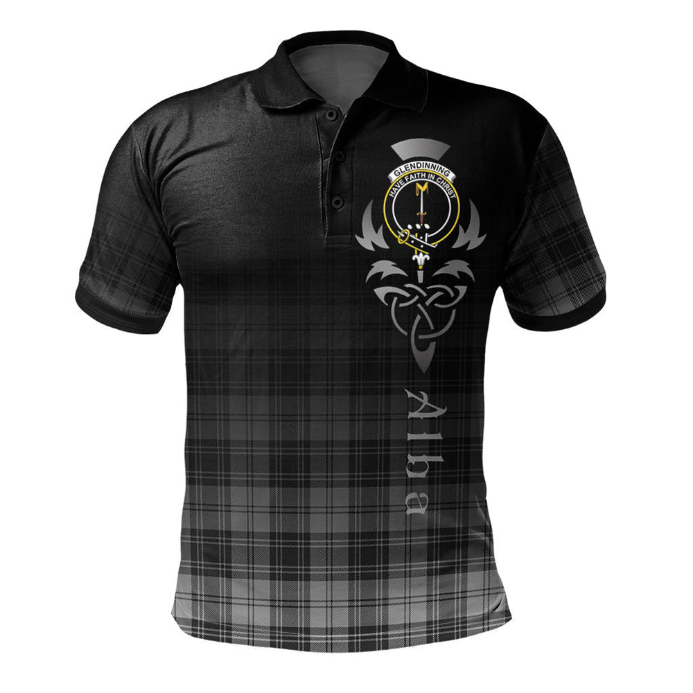 Clan Glendinning Tartan Polo Shirt - Alba Celtic Style GK13 Glendinning Tartan Tartan Polo