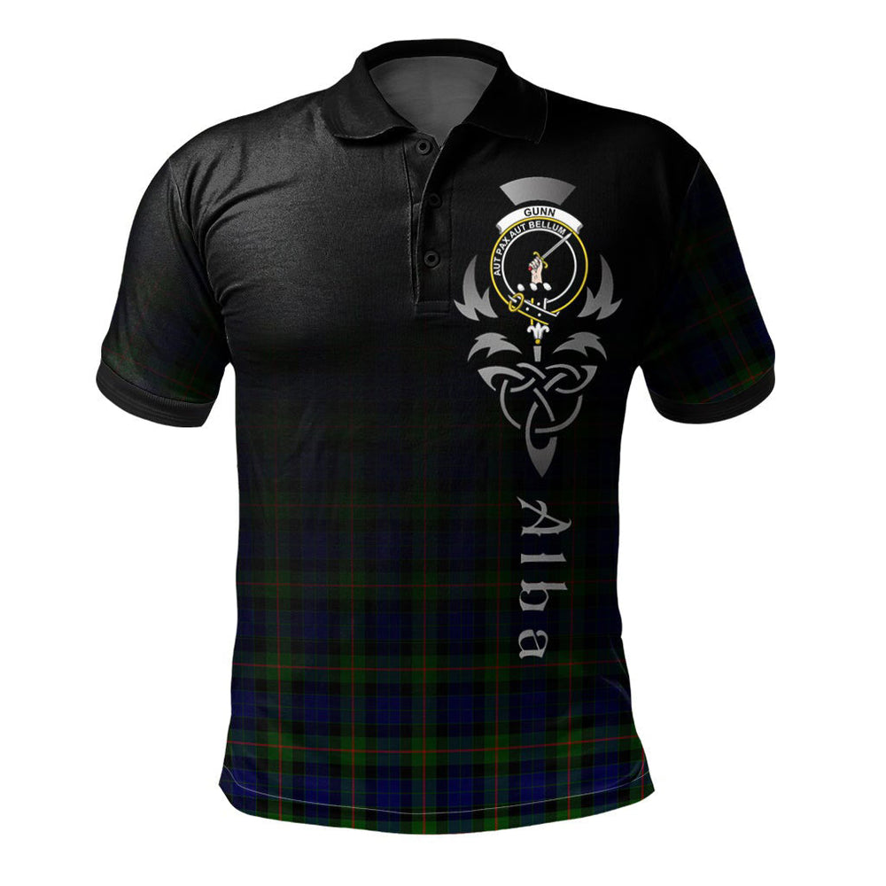 Clan Gunn Modern Tartan Polo Shirt - Alba Celtic Style QR54 Gunn Modern Tartan Tartan Polo