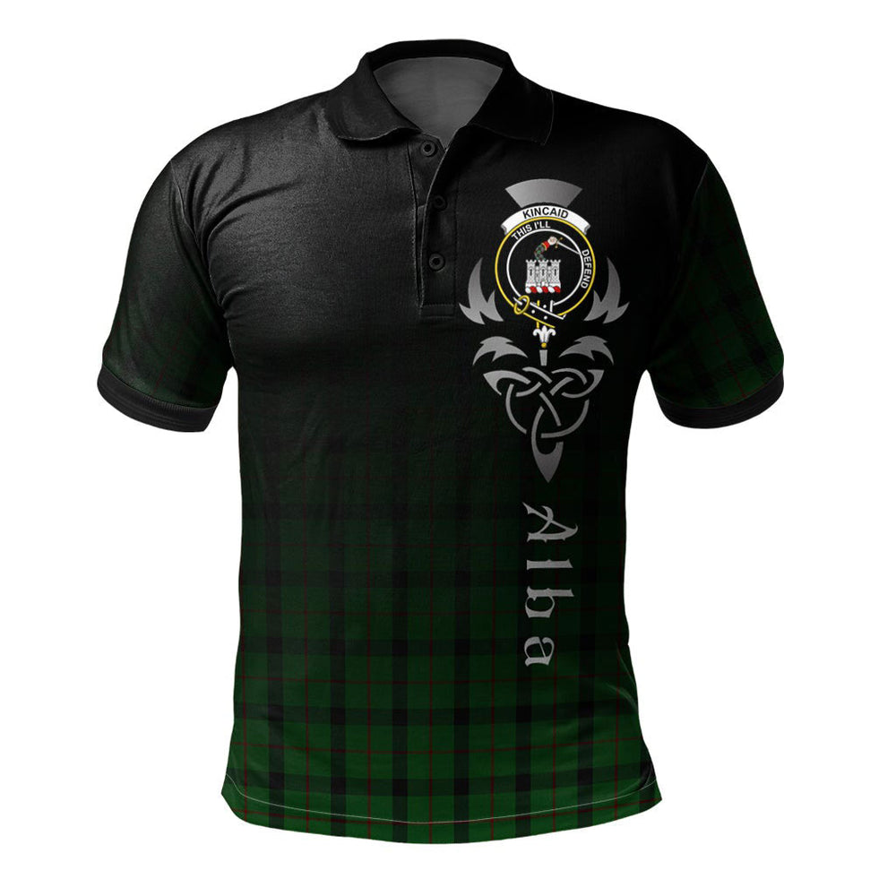 Clan Kincaid Tartan Polo Shirt - Alba Celtic Style DK90 Kincaid Tartan Tartan Polo