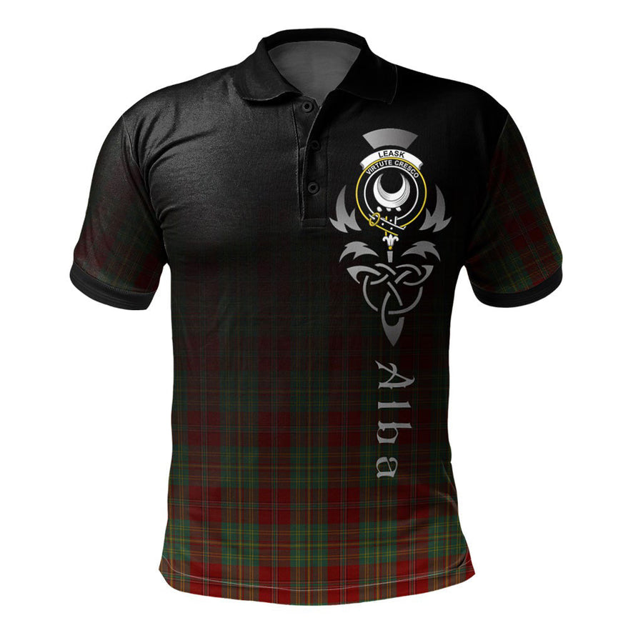 Clan Leask Tartan Polo Shirt - Alba Celtic Style TU55 Leask Tartan Tartan Polo