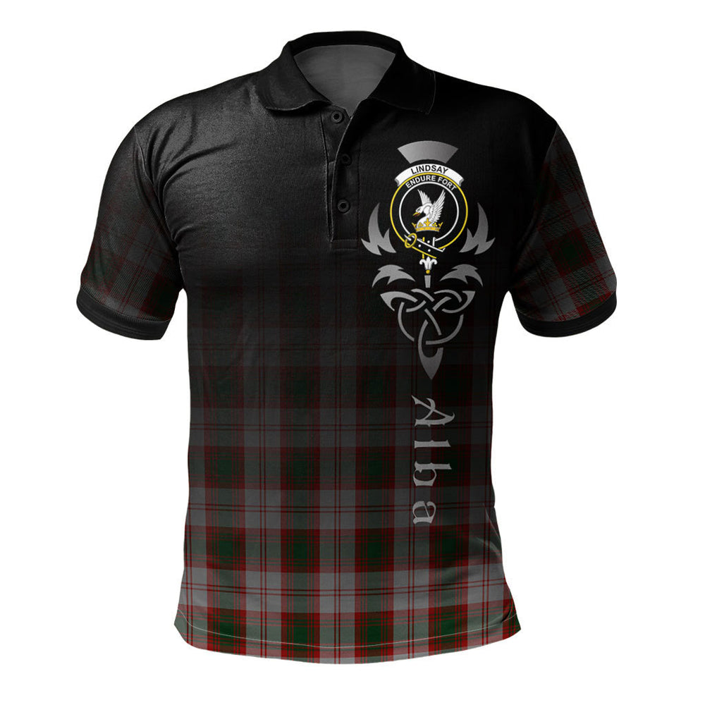 Clan Lindsay Dress Red Tartan Polo Shirt - Alba Celtic Style YG65 Lindsay Dress Red Tartan Tartan Polo
