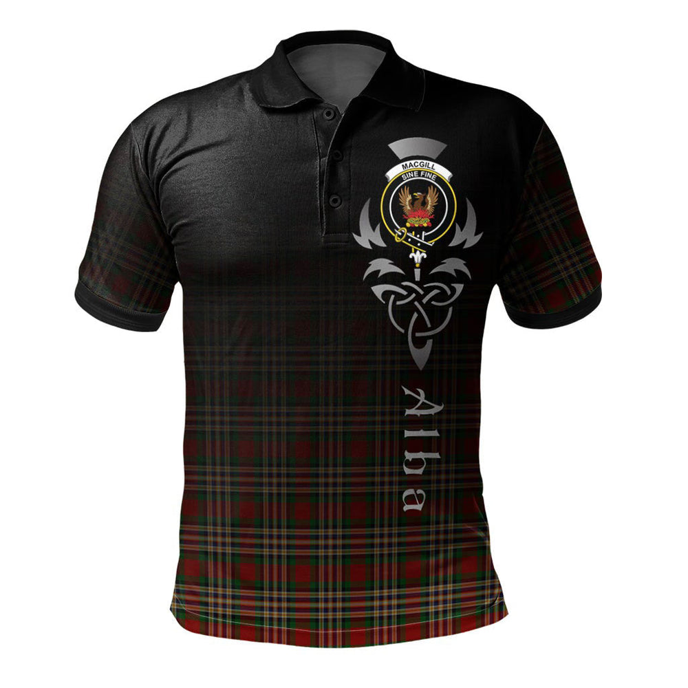 Clan MacGill Tartan Polo Shirt - Alba Celtic Style HQ95 MacGill Tartan Tartan Polo