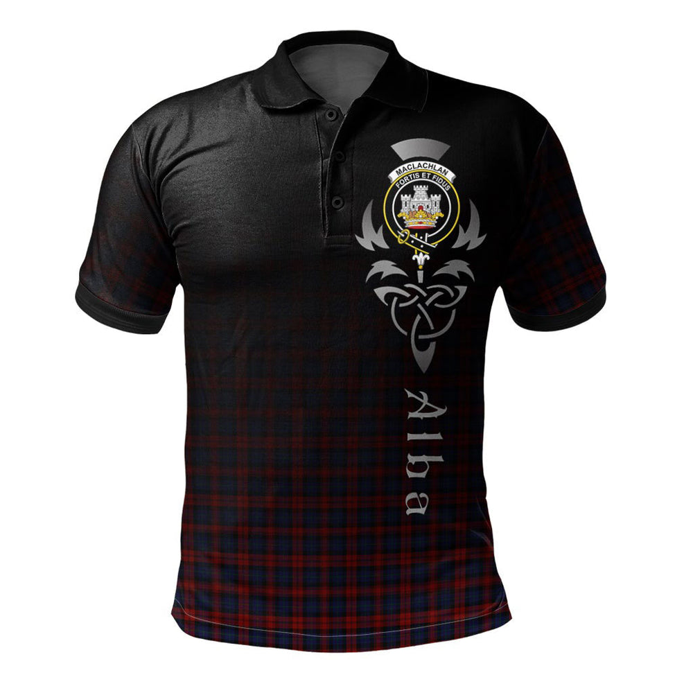 Clan MacLachlan Tartan Polo Shirt - Alba Celtic Style NR55 MacLachlan Tartan Tartan Polo