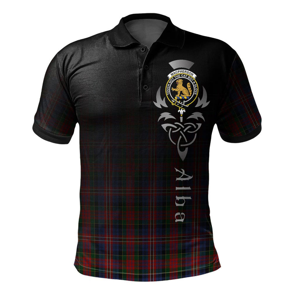 Clan MacPherson 08 Tartan Polo Shirt - Alba Celtic Style UK50 MacPherson 08 Tartan Tartan Polo