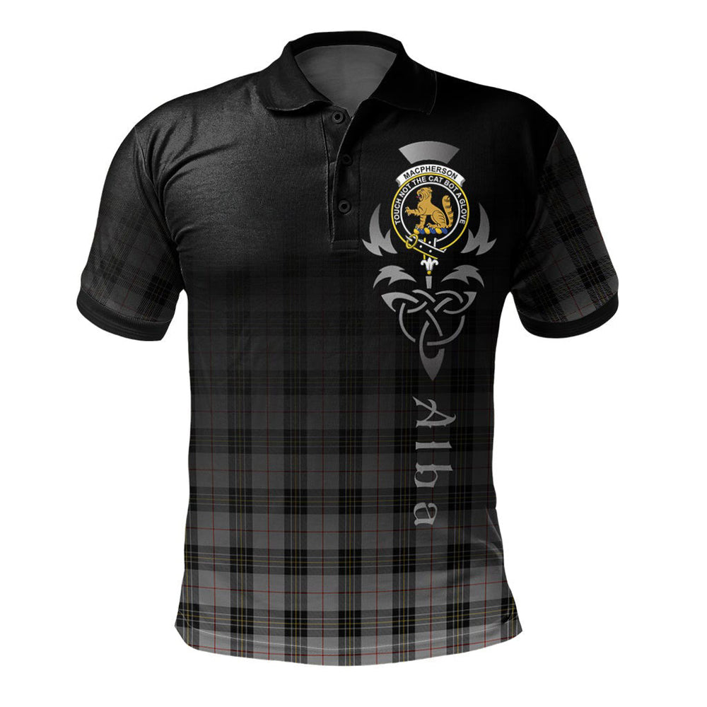 Clan MacPherson 10 Tartan Polo Shirt - Alba Celtic Style UA15 MacPherson 10 Tartan Tartan Polo