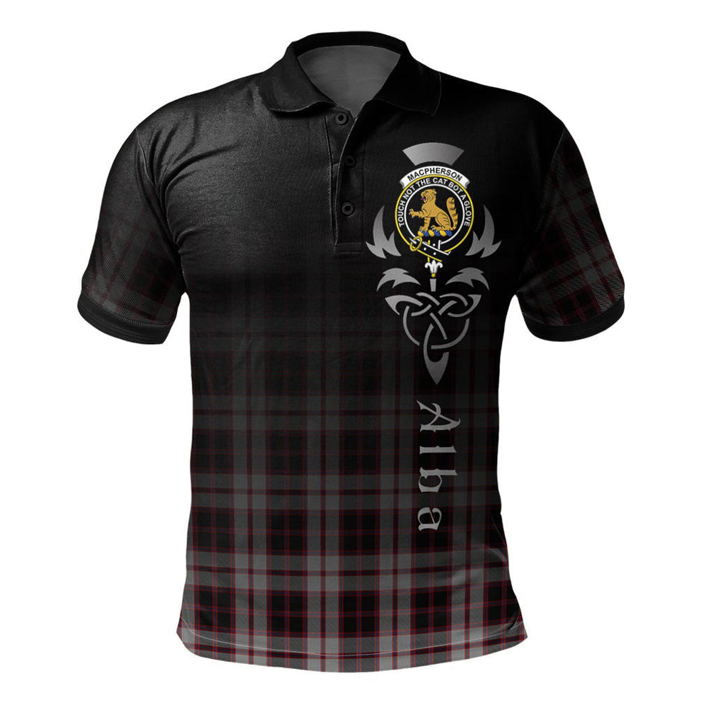 Clan MacPherson Tartan Polo Shirt - Alba Celtic Style BO35 MacPherson Tartan Tartan Polo