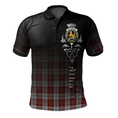 Clan MacPherson Dress Burgundy Tartan Polo Shirt - Alba Celtic Style WD18 MacPherson Dress Burgundy Tartan Tartan Polo