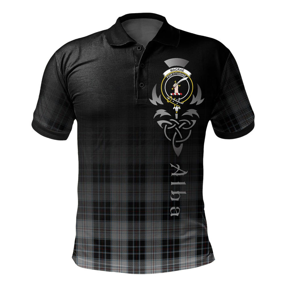 Clan MacRae Dress Tartan Polo Shirt - Alba Celtic Style GQ95 MacRae Dress Tartan Tartan Polo