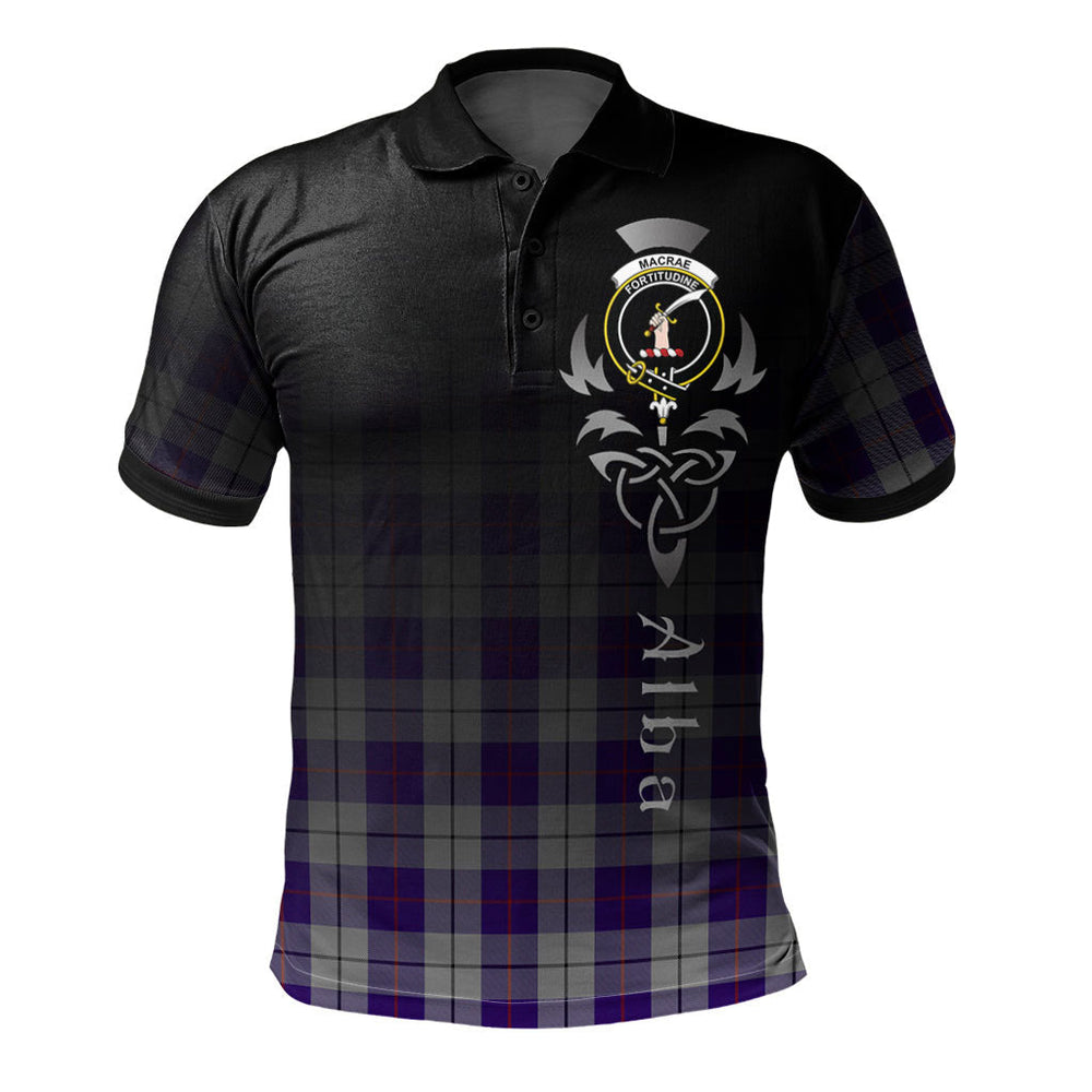Clan MacRae Dress Purple Tartan Polo Shirt - Alba Celtic Style VL96 MacRae Dress Purple Tartan Tartan Polo