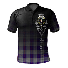 Clan MacRae Dress Purple Tartan Polo Shirt - Alba Celtic Style VL96 MacRae Dress Purple Tartan Tartan Polo