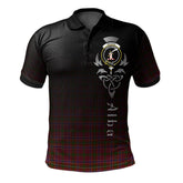 Clan MacRae Red Tartan Polo Shirt - Alba Celtic Style FI39 MacRae Red Tartan Tartan Polo