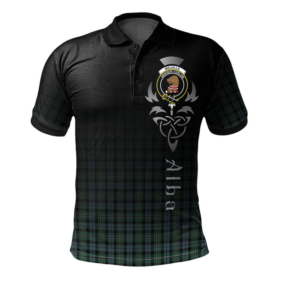 Clan Melville 01 Tartan Polo Shirt - Alba Celtic Style VM72 Melville 01 Tartan Tartan Polo